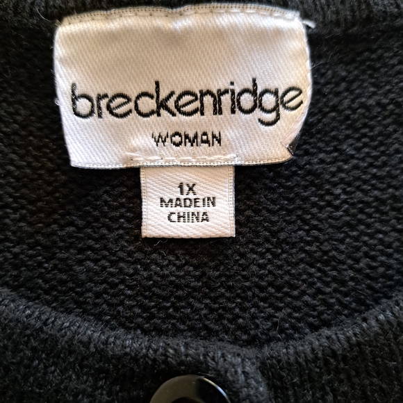 Breckenridge Black Cardigan 1X Cardinal Bluejay Cottage Core Vintage Embroidered - Picture 8 of 8